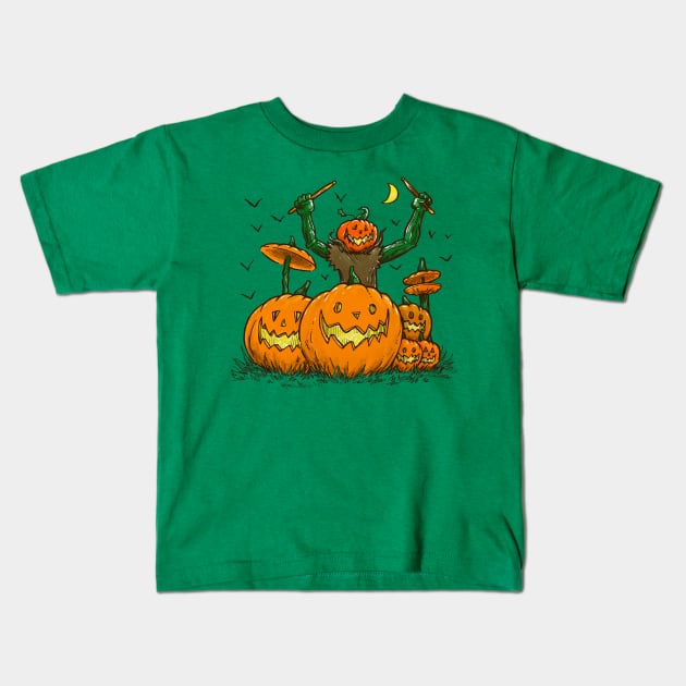 The Pumpkin Drummer Kids T-Shirt by nickv47